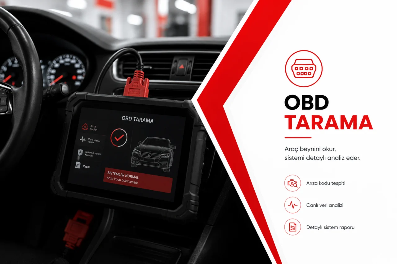 OBD tarama ve araç beyni analiz görseli